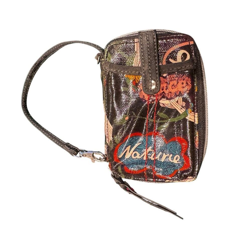 Sakroots Printed Wristlet Wallet Multicolor Graphic Floral “Peace” Design